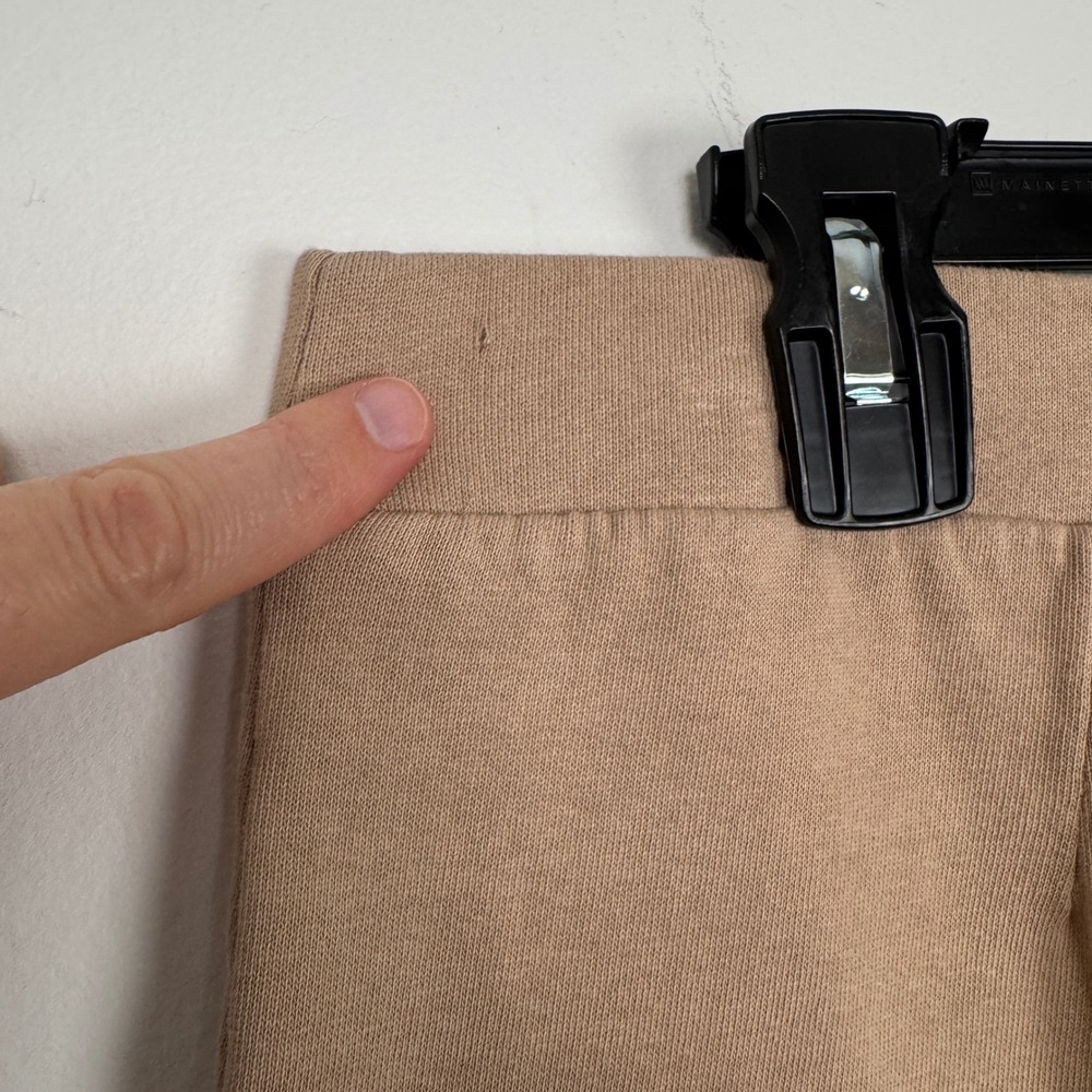 Pure Jill Size M Tall Tan Wide Leg Crop Pants Elastic Waist Organic Cotton Camel - Picture 6 of 13